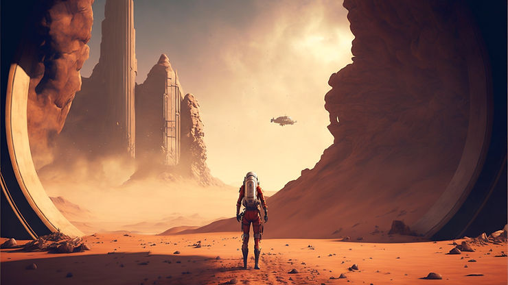 Explorateur sur une autre planète, illustration